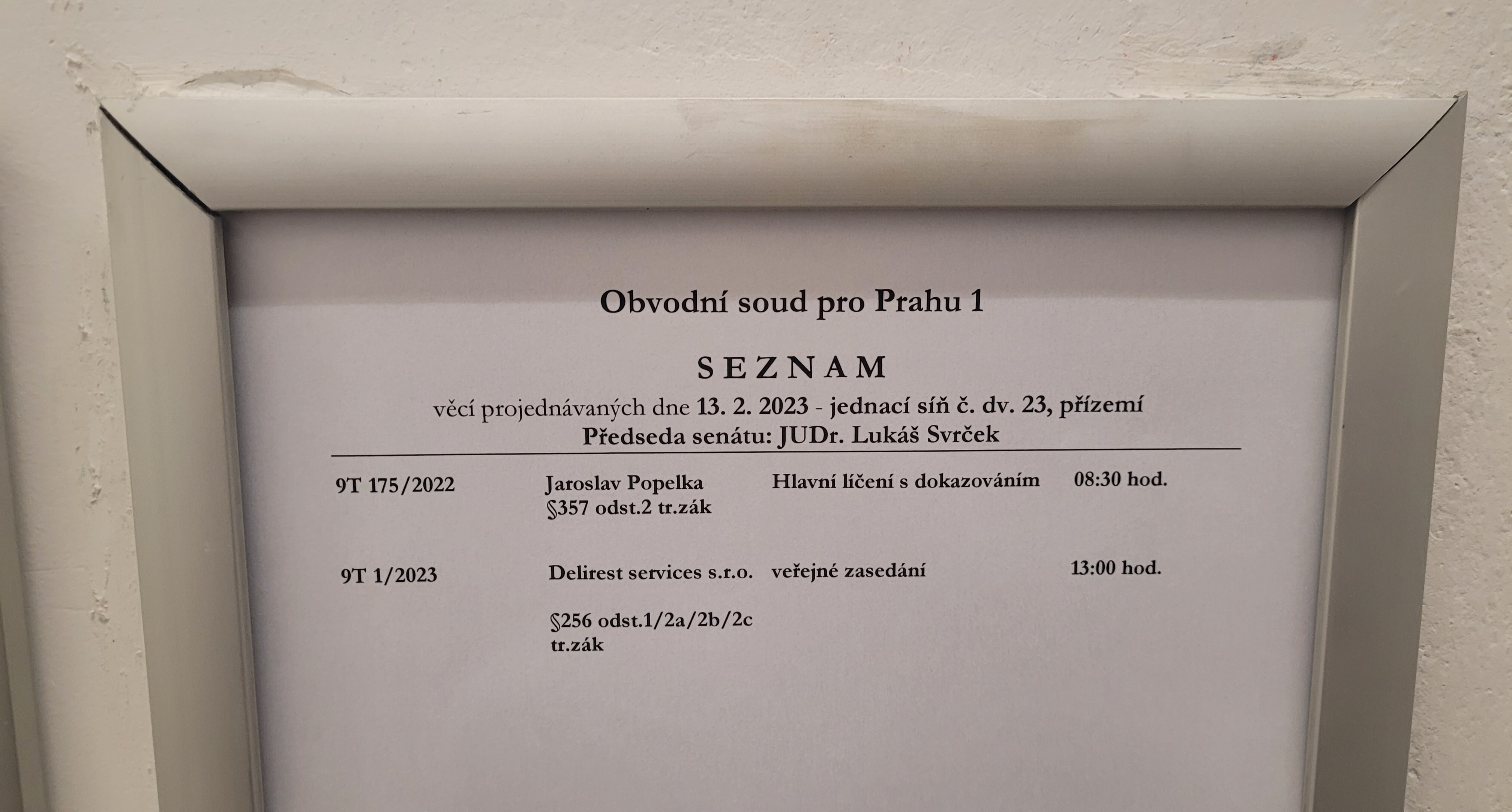 OS Praha 1 Popelka prg. 13.2.2023