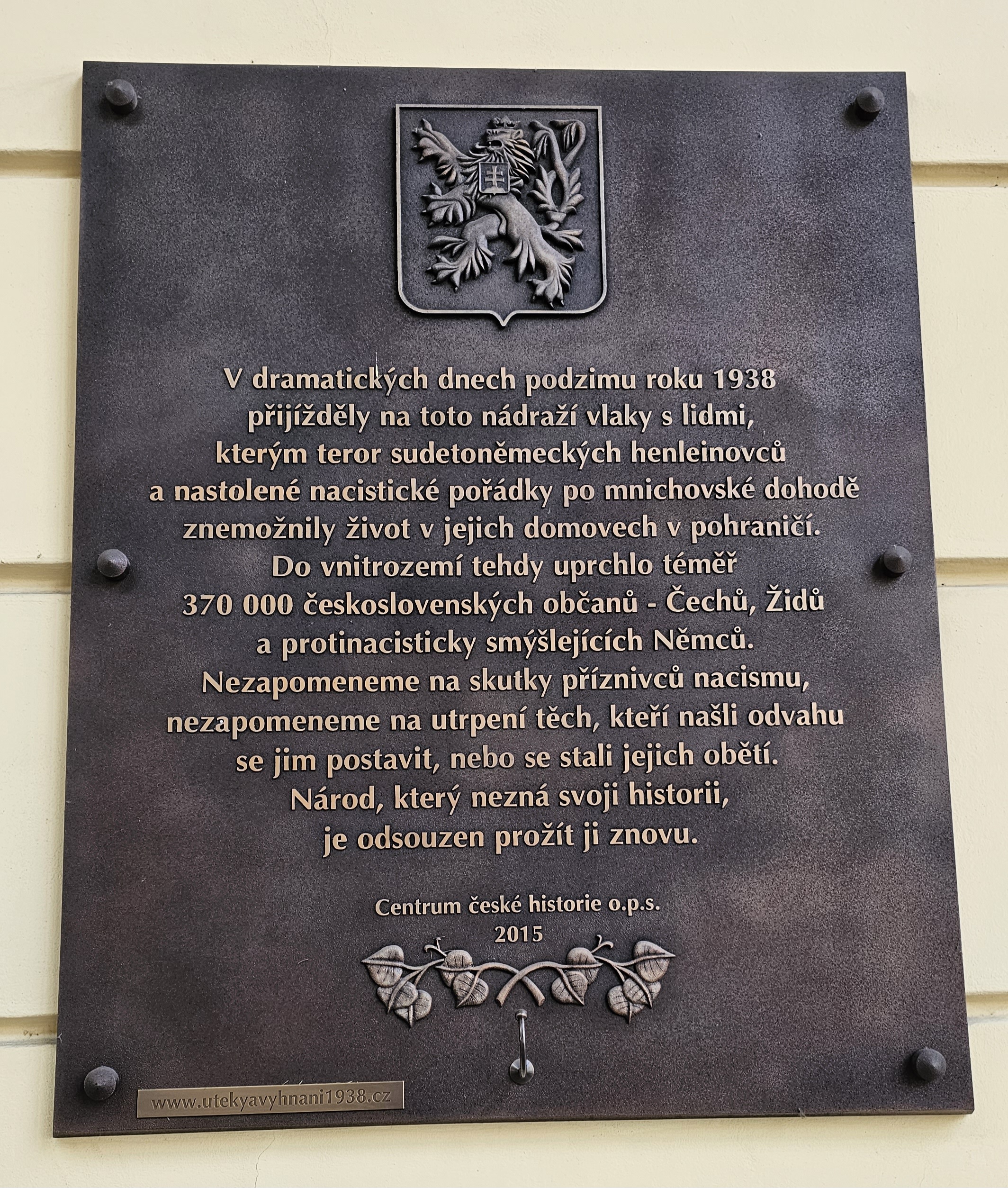 Praha Nadrazi Stred Pametní deska 9.3.2023
