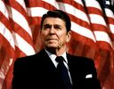 Reagan Ronald a vlajka USA