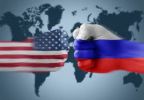 Vlajky USA Rusko pest